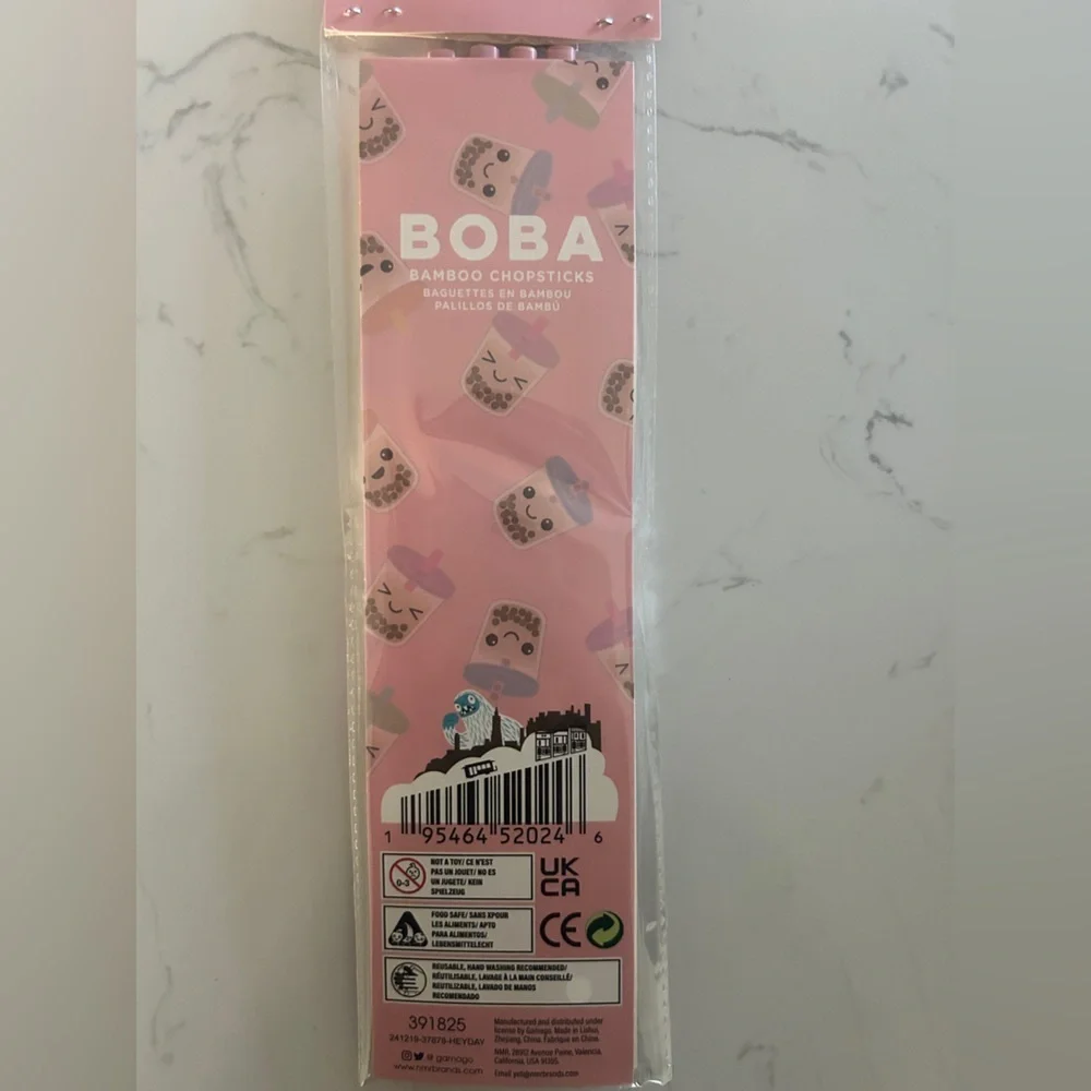 Gama-Go BOBA Bamboo Chopsticks – Cute 4-Pack | NWT